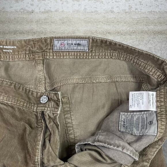 AG-ED Corduroy Pants Tan Baggy Wide Leg Fit Flat Front - Picture 4 of 4